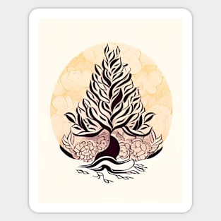 Japanese Art - Gold Tree Sticker